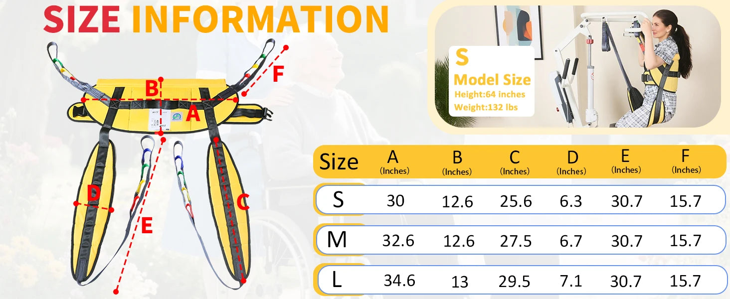 Ehucon Sit to Stand Lift Sling Divided Leg Design Leg Straps and Back Support,Transfer Sling for Elderly Mobility Aid 500lbs