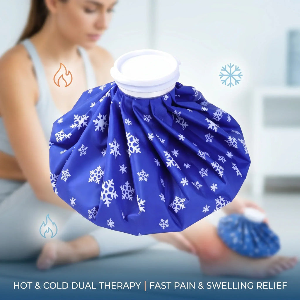 Reusable Ice Pack for Injuries, Hot & Cold Therapy Ice Bag with Cover, No-Leak Pain Relief Ice Pack for Sports