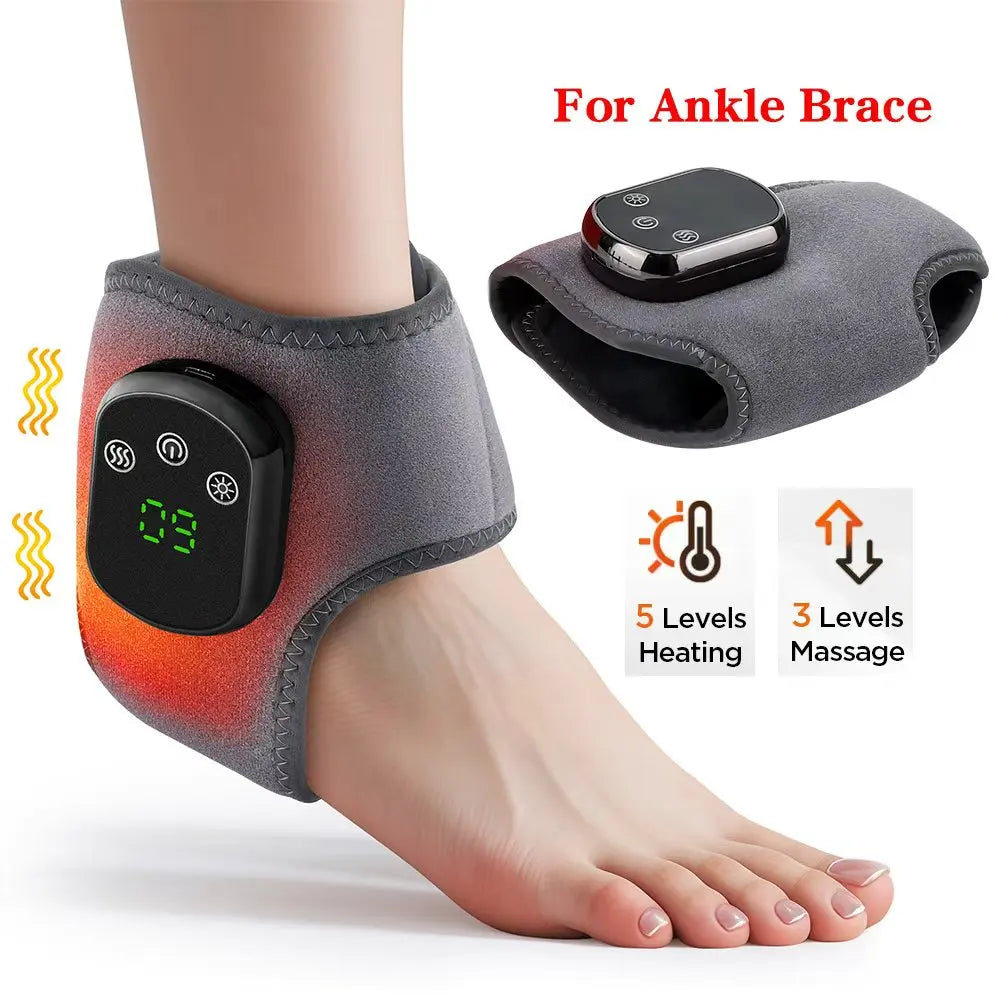 Electric Heated Wrist Brace Adjustable Hot Compress Vibration Massage Hand Wrist Foot Ankle Guard Band Carpal Wrap Support Brace