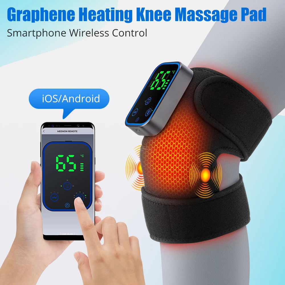 3 in 1 Cordless Thermal Knee Pad Knee Shoulder Massager Vibration Leg Arm Joint Brace Muscle Relax Joint Brace Muscle Relaxation