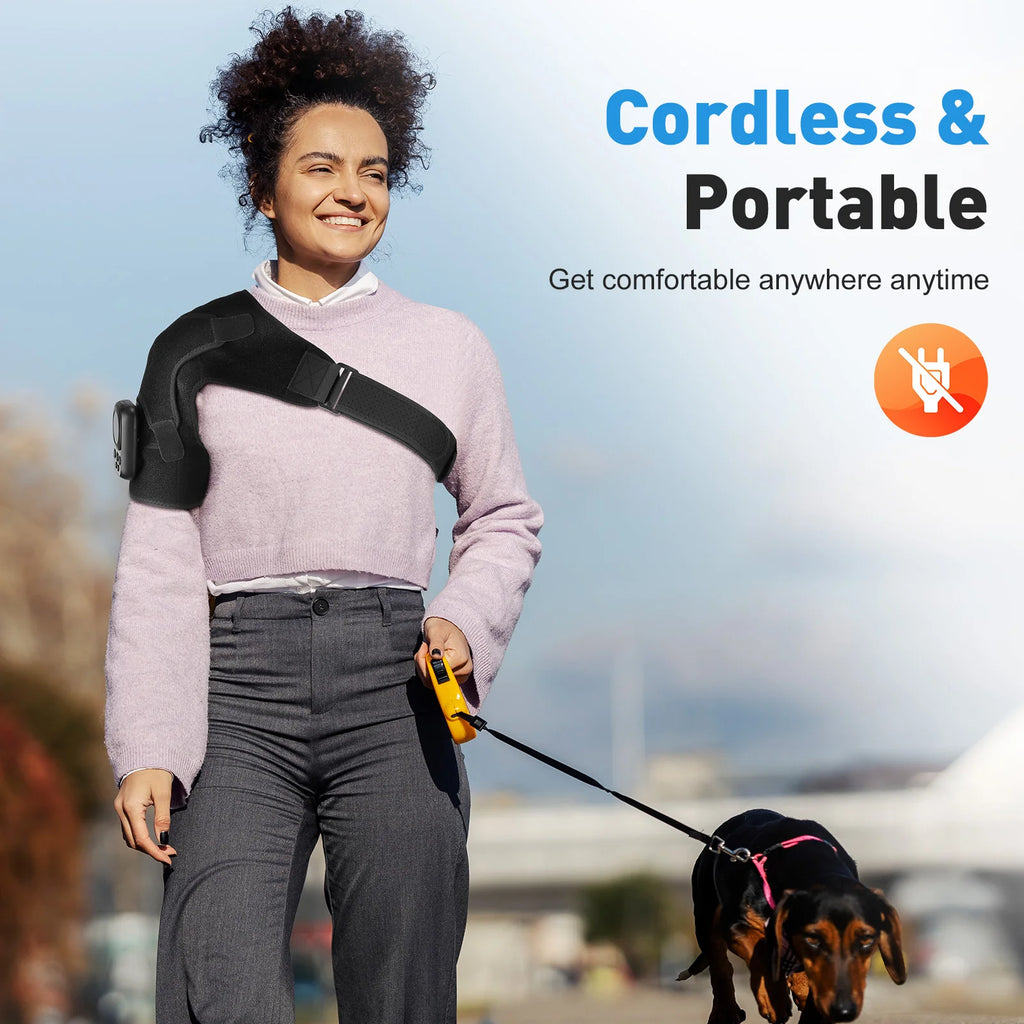 Electric Shoulder Brace for Men & Women, Shoulder Heated Pad Support Mobile Control, Relax Muscles Promote Blood Circulation