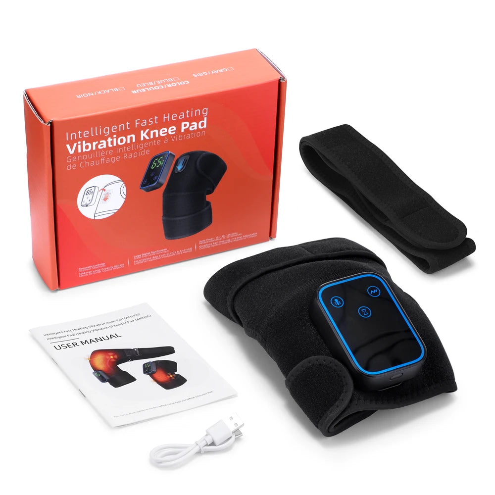 3 in 1 Cordless Thermal Knee Pad Knee Shoulder Massager Vibration Leg Arm Joint Brace Muscle Relax Joint Brace Muscle Relaxation