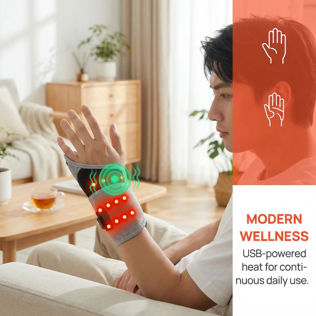 Heated Wrist Wrap Electric Heated Wrist Brace for Women And Men with 3 Heat Settings - Electric Wrist Heating Pad Wrist Warmer