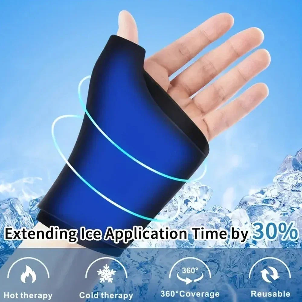 Wrist Solid Gel Ice Packs Hot Cold Hand and Thumb Compression Sleeve Wrap Reusable Soft Gel Glove