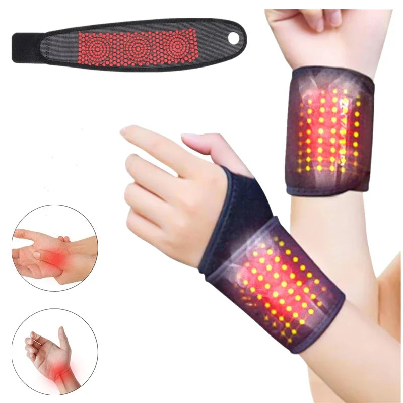 Heated Wrist Brace Self Heating Magnetic Therapy Wrist Support Compression Wrap for Arthritis Pain Relief