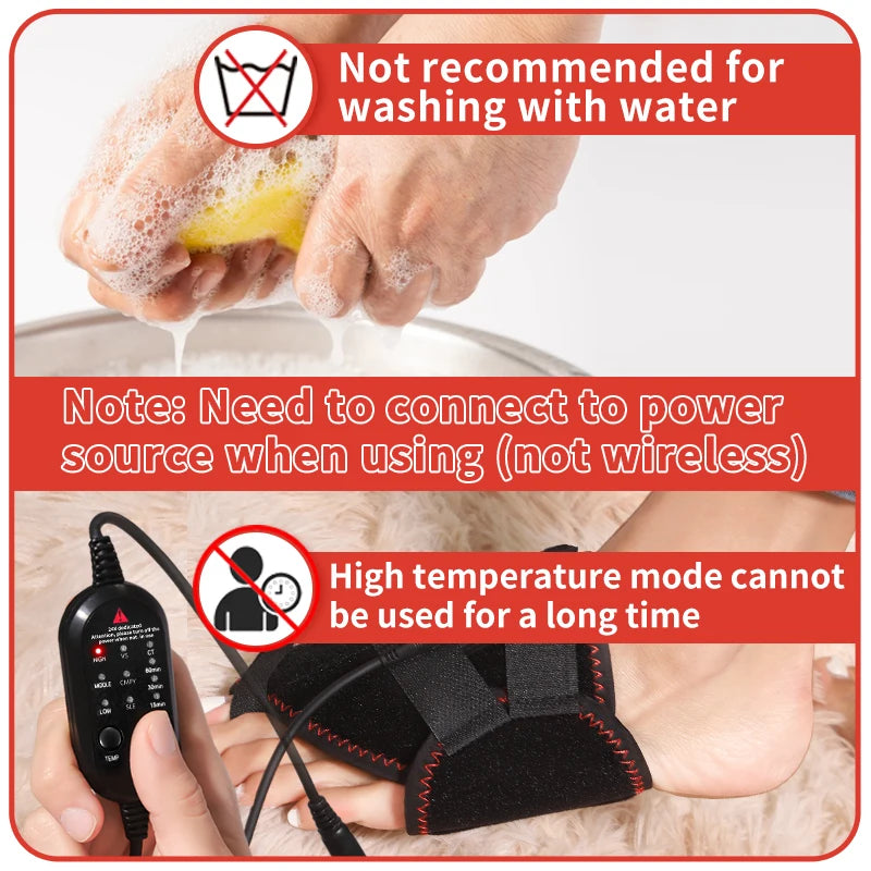 Electric Ankle Massager with 3 Gears Heated Wrap Foot Support Brace for Joint Sprain Pain Relief Vibration Heating Massage Stra