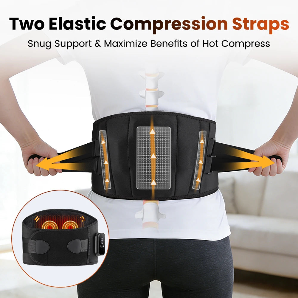 Heat Lumbar Brace Support Massager Waist Massager Back Belt Heath Care Comfortable Material for Office Workers Home Use