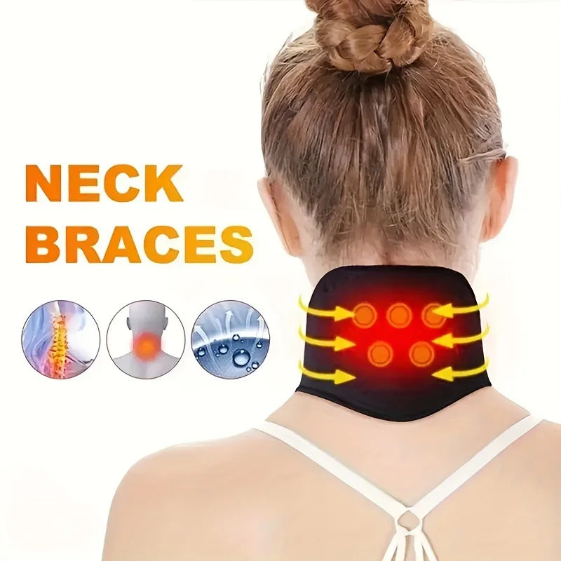 Self-Heating Neck Support Braces for Neck Pain Relief Stiffness 360 Degree Protection Adjustable Velcro Magnetic Therapy Belt