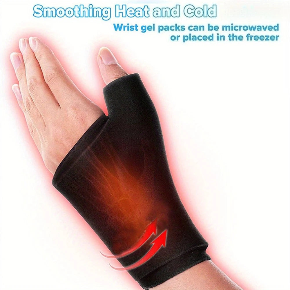 Wrist Solid Gel Ice Packs Hot Cold Hand and Thumb Compression Sleeve Wrap Reusable Soft Gel Glove