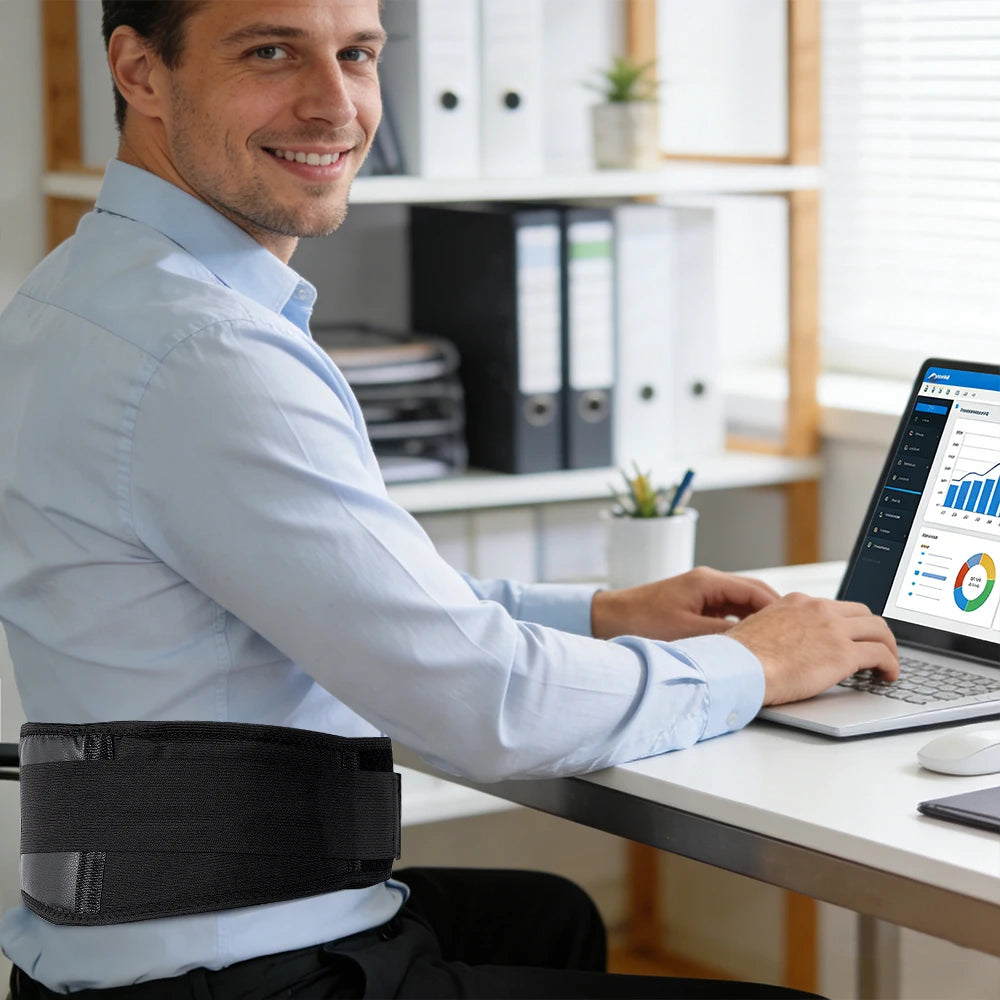 Magnetic Therapy Heating Back Brace, Heated Waist Wrap for Sciatica & Lower Back Pain, Adjustable Lumbar Support Belt