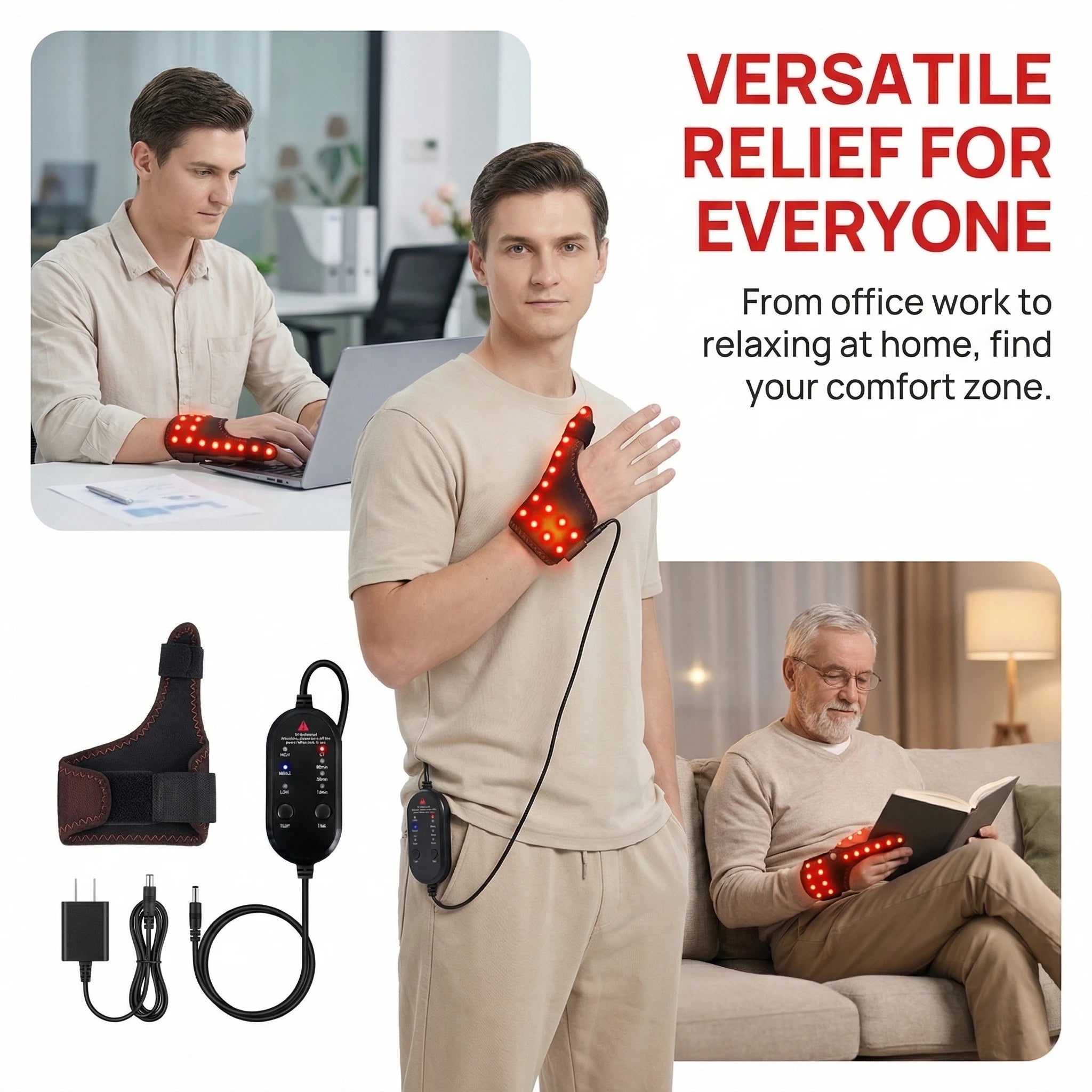 Electric Heating Wrist Vibration Pad with Three Gear Hot Compress USB Massager for Tendonitis Relief Wrist Support Relax Brace