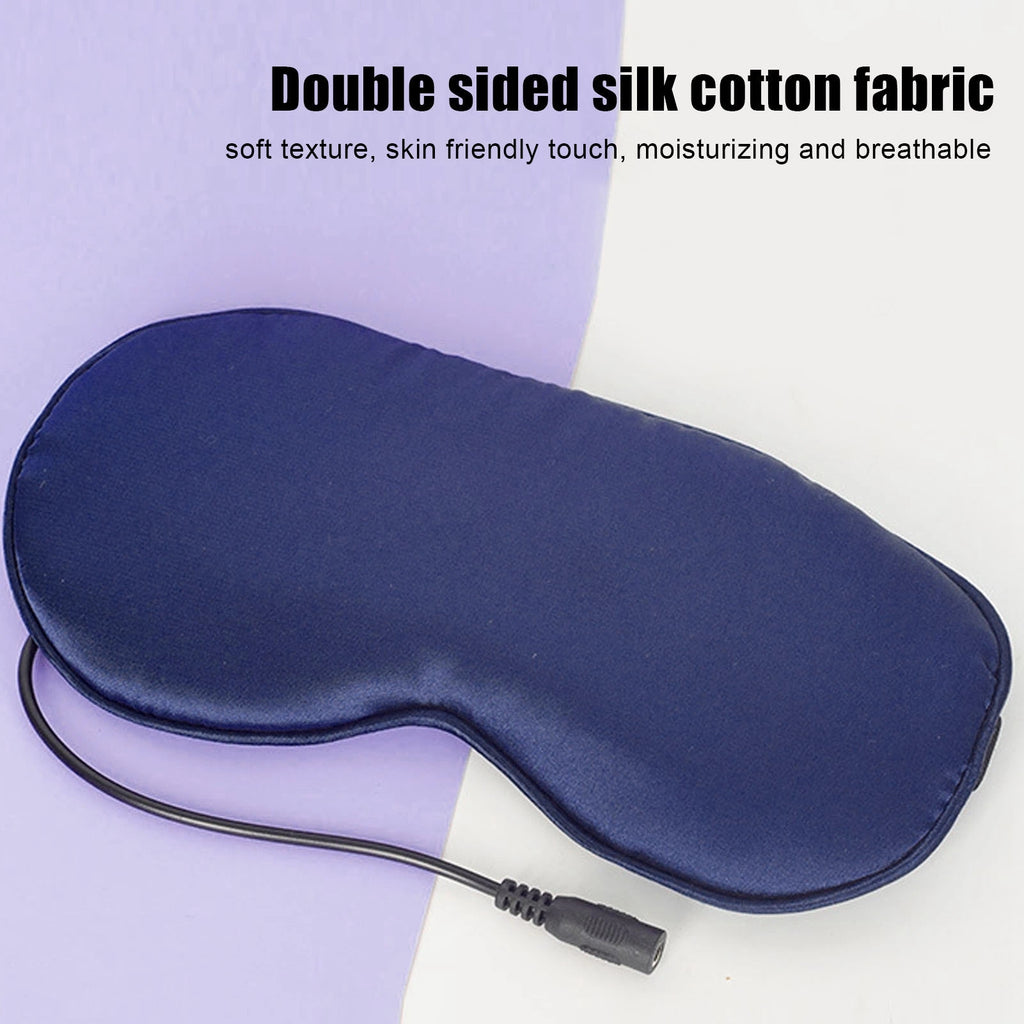 Eye Mask USB Heated Eye Mask Stress Relief Sleep Heating Eye Mask Double Sided Silk Multi Timer Shut Off 3 Speeds Adjustment