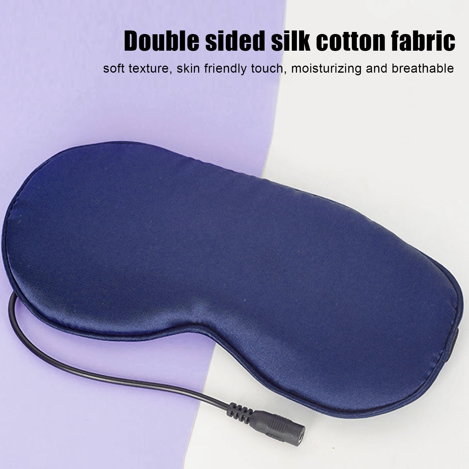 Eye Mask USB Heated Eye Mask Stress Relief Sleep Heating Eye Mask Double Sided Silk Multi Timer Shut Off 3 Speeds Adjustment