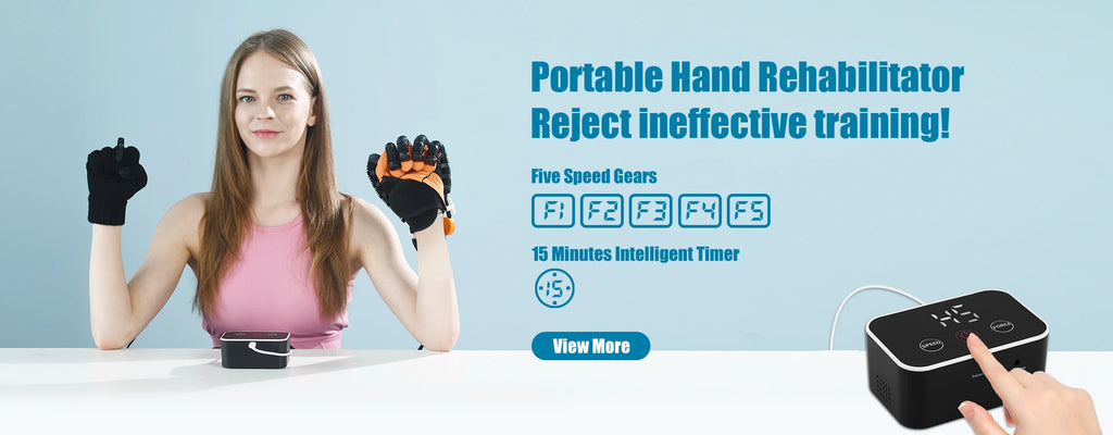 Heated Rehabilitation Robot Gloves Finger & Hand Function Workout Recovery Tool Hemiplegia Stroke Physiotherapy Training Device