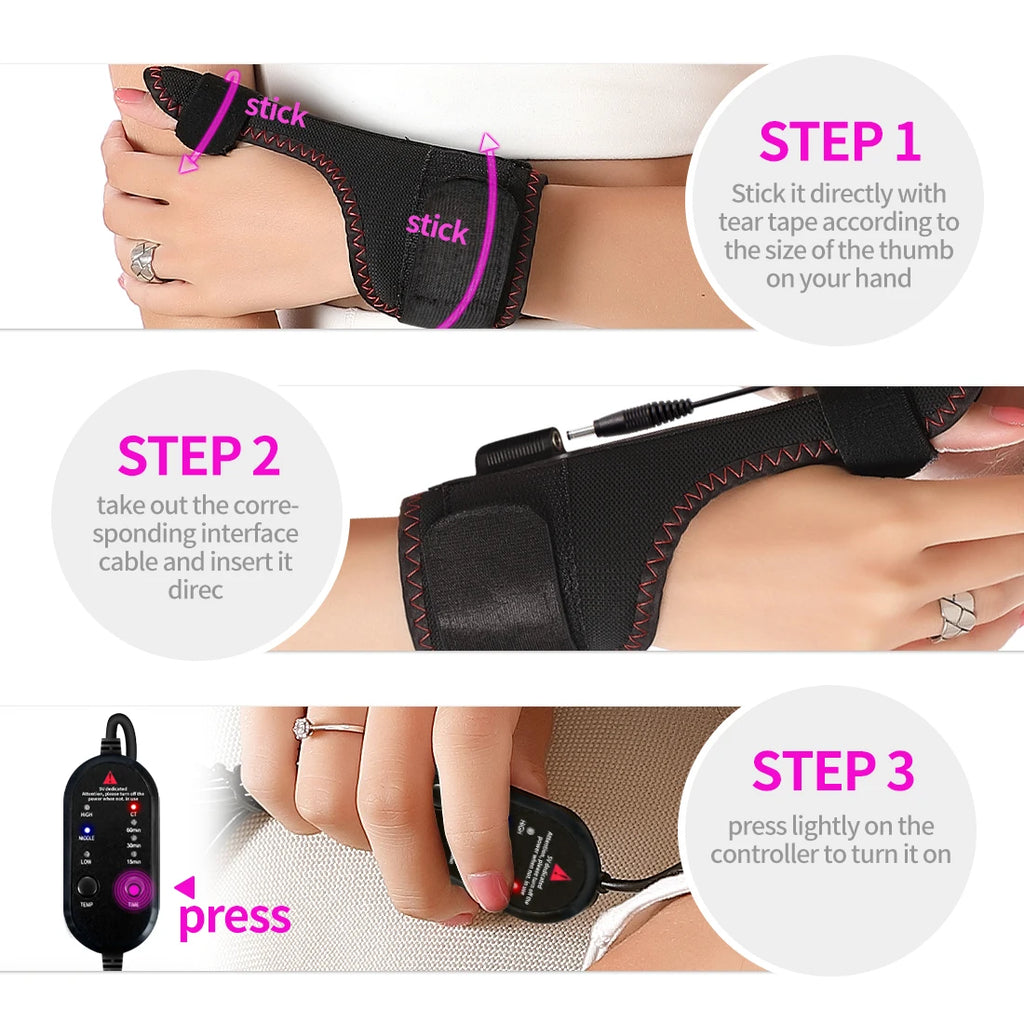 Electric Heating Wrist Vibration Pad with Three Gear Hot Compress USB Massager for Tendonitis Relief Wrist Support Relax Brace