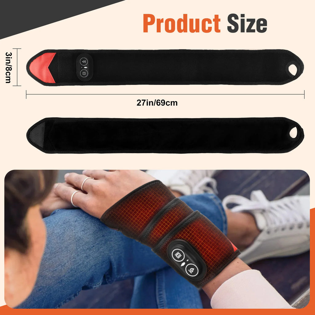 Wireless Vibration Heating Wrap 36pcs LED Beads 660&850nm Red Light Versatile Body Heating Pad for Knee Elbow Wrist Ankle