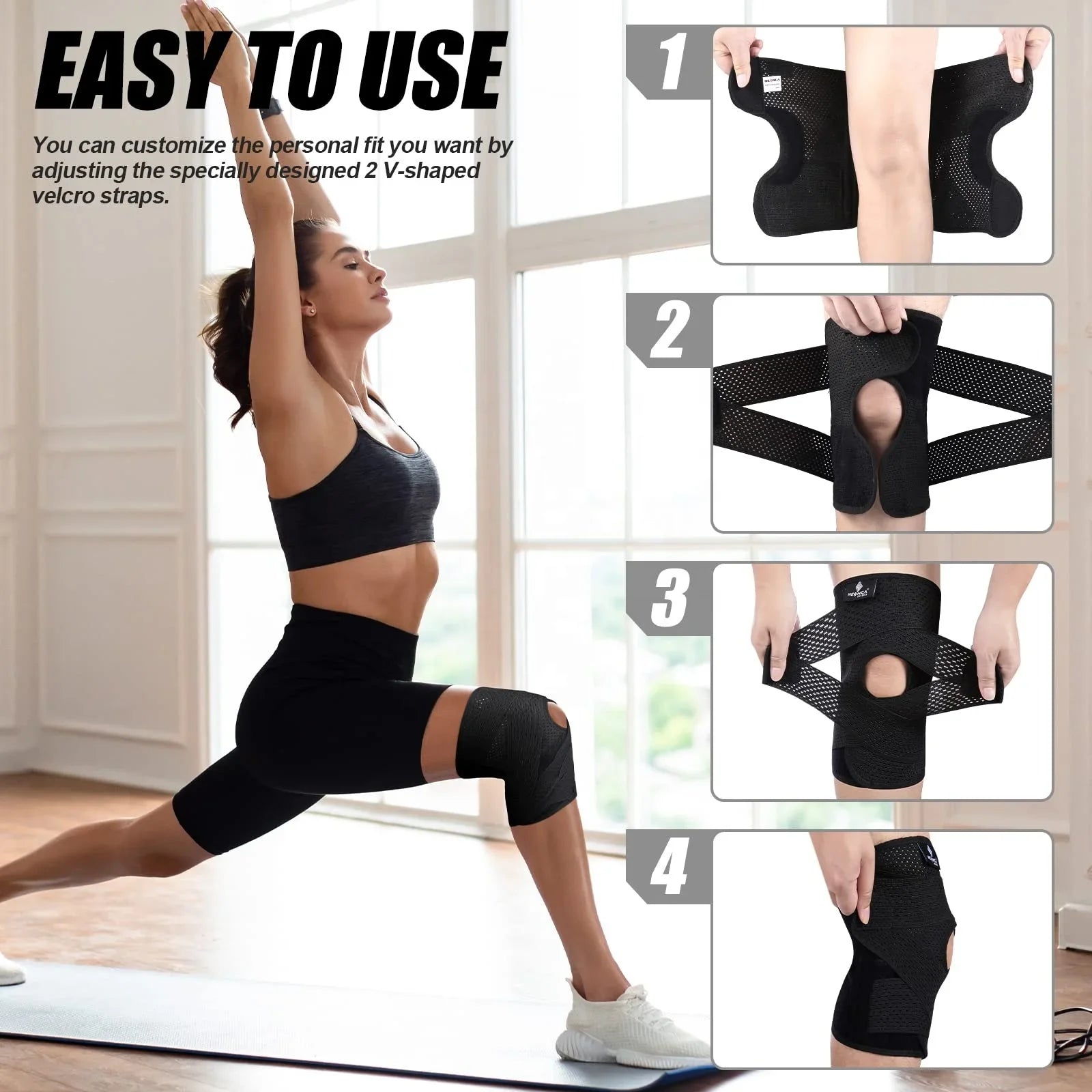 Meniscus Tear Knee Joint Injury Recovery with Knee Joint Bracket Adjustable Knee Joint Protective Sleeve for Sports Anti-sprain