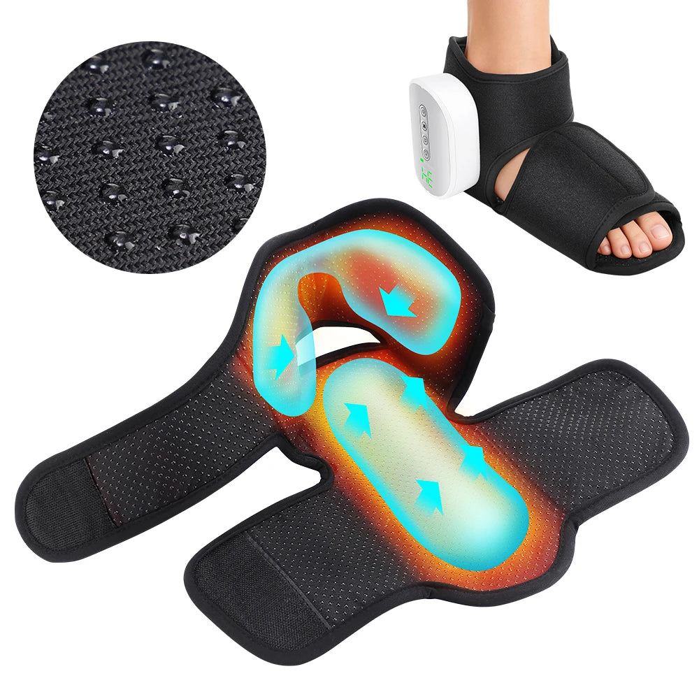 Portable Foot Massager with Heat, Cordless Ankle Massage for Plantar Fasciitis, Swelling, Compression Boot for Circulation