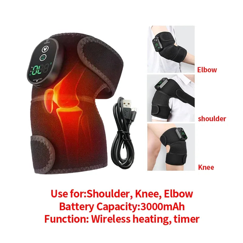 Elbow Massager Electric Heating Rechargeable Vibration Brace Knee Tennis Elbow Shoulder Joint Pain Thermal Therapy Massage Pad