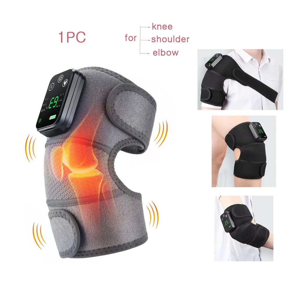 Electric Heating Knee Massager 2 in 1 Knee Elbow Knee Leg Thermal Vibration Massage Knee Blood Circulation Warmer Rechargeable