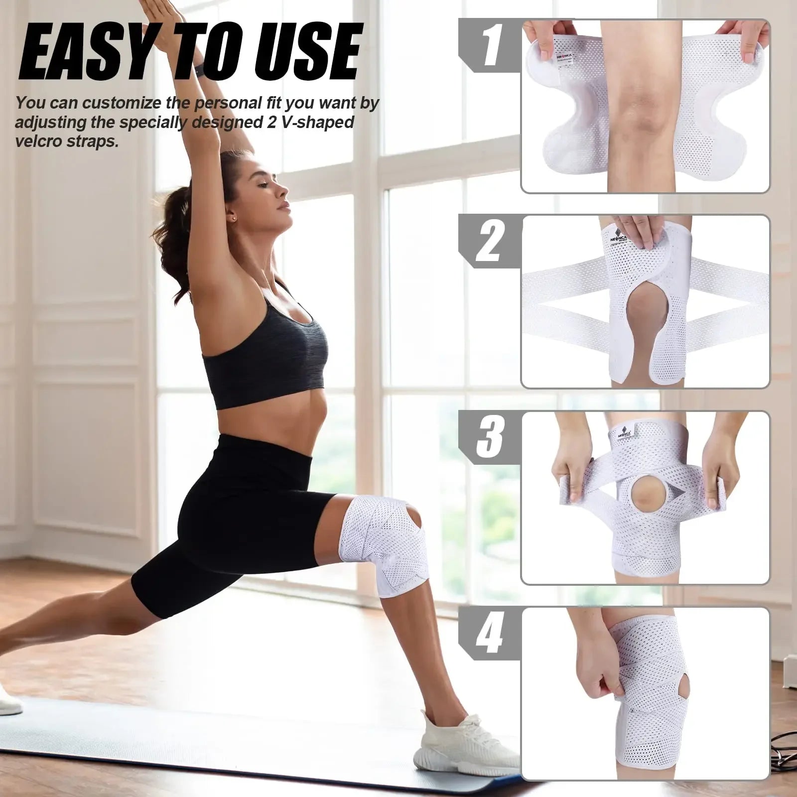 Meniscus Tear Knee Joint Injury Recovery with Knee Joint Bracket Adjustable Knee Joint Protective Sleeve for Sports Anti-sprain