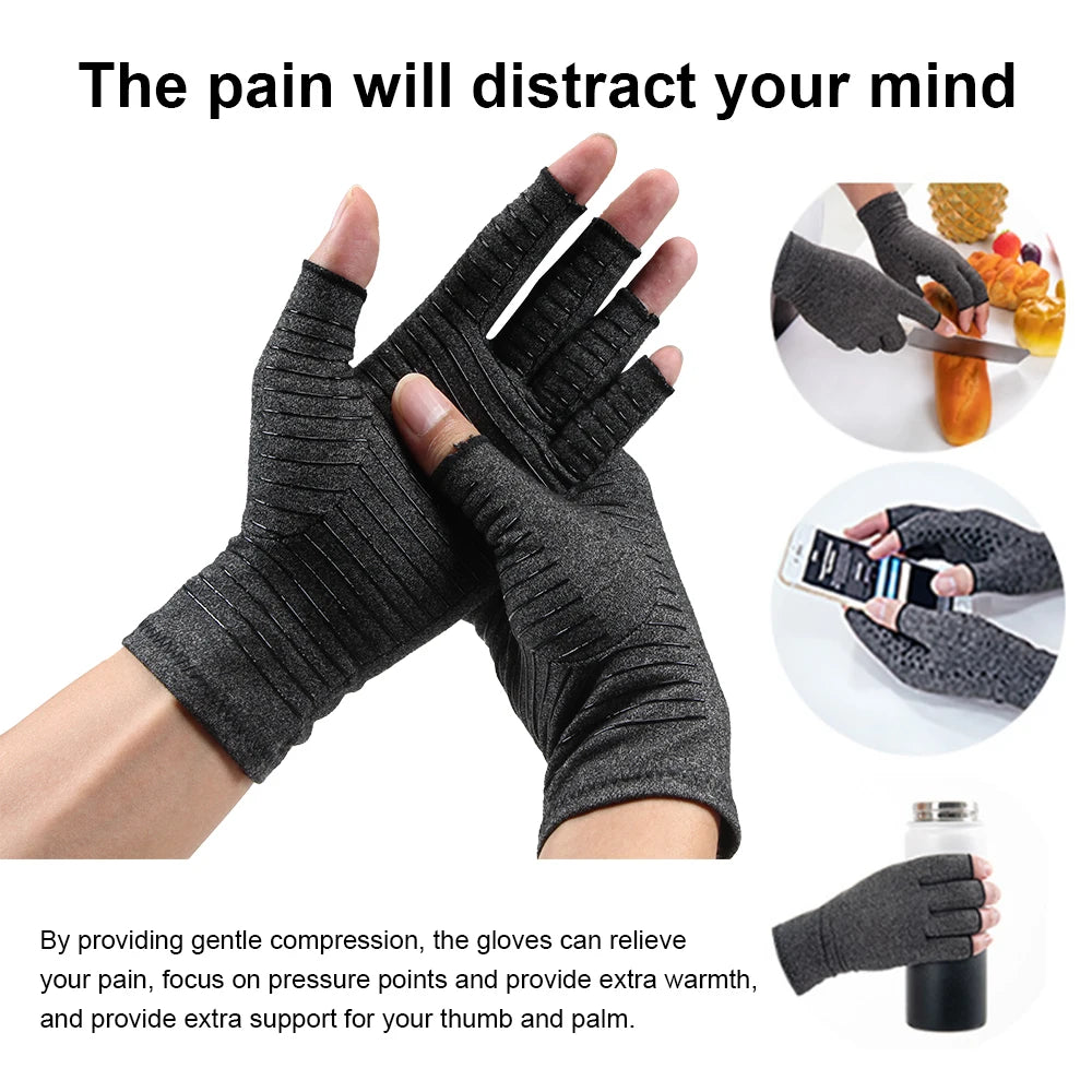 Compression Arthritis Gloves Premium Arthritic Joint Pain Relief Hand Gloves Therapy Carpal Tunnel Wrist Support,Fingerless Glov