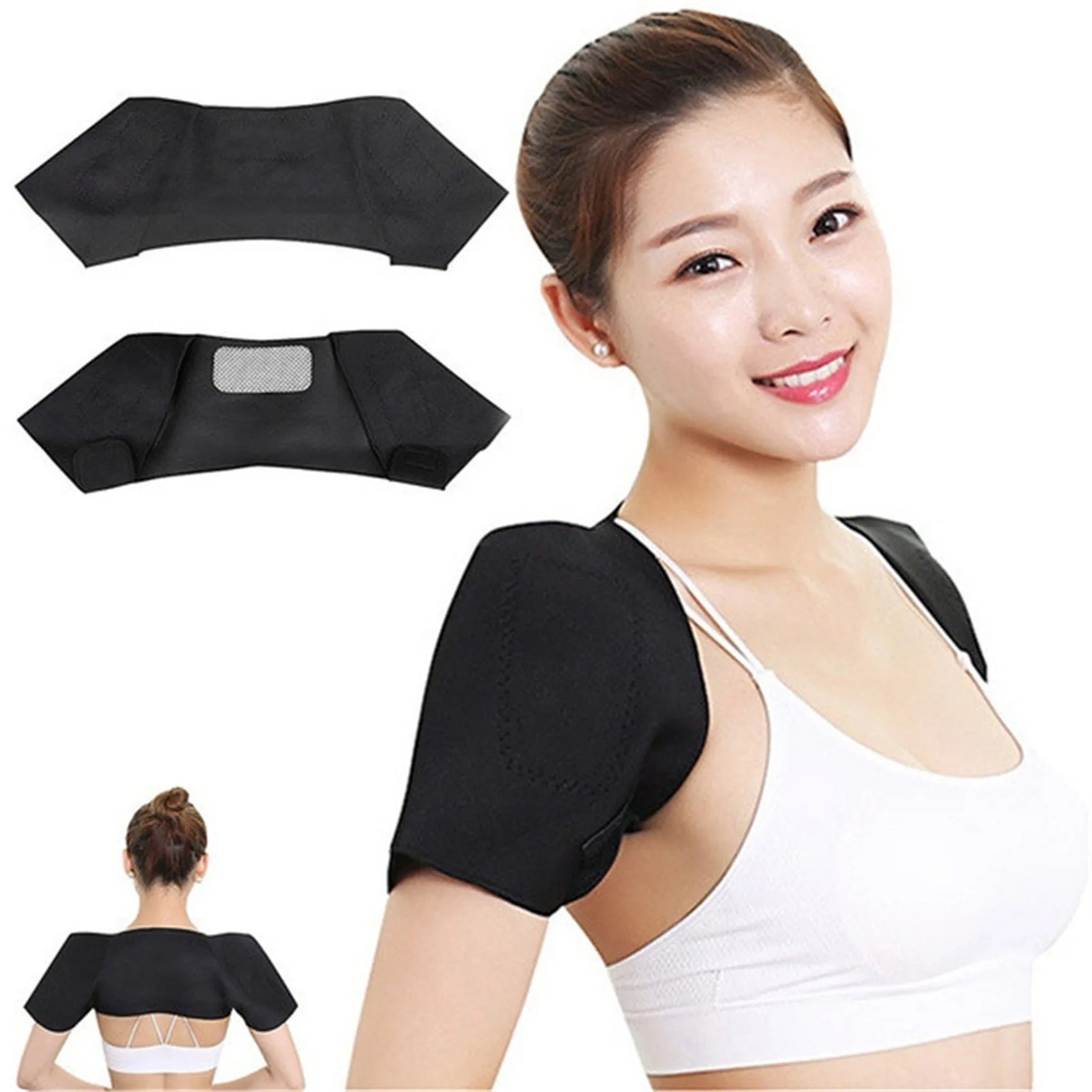 Self-heating Tourmaline Therapy Pad Magnetic Heated Belt Shoulder Protector Support Brace Pain Relief Health Accessory