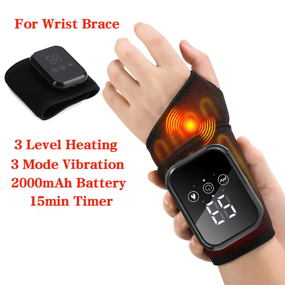New Heating Wrist Guard Electric Hot Compress Vibration Massage Hand Wrist & Foot Ankle Guard Band Carpal Wrap Support Brace