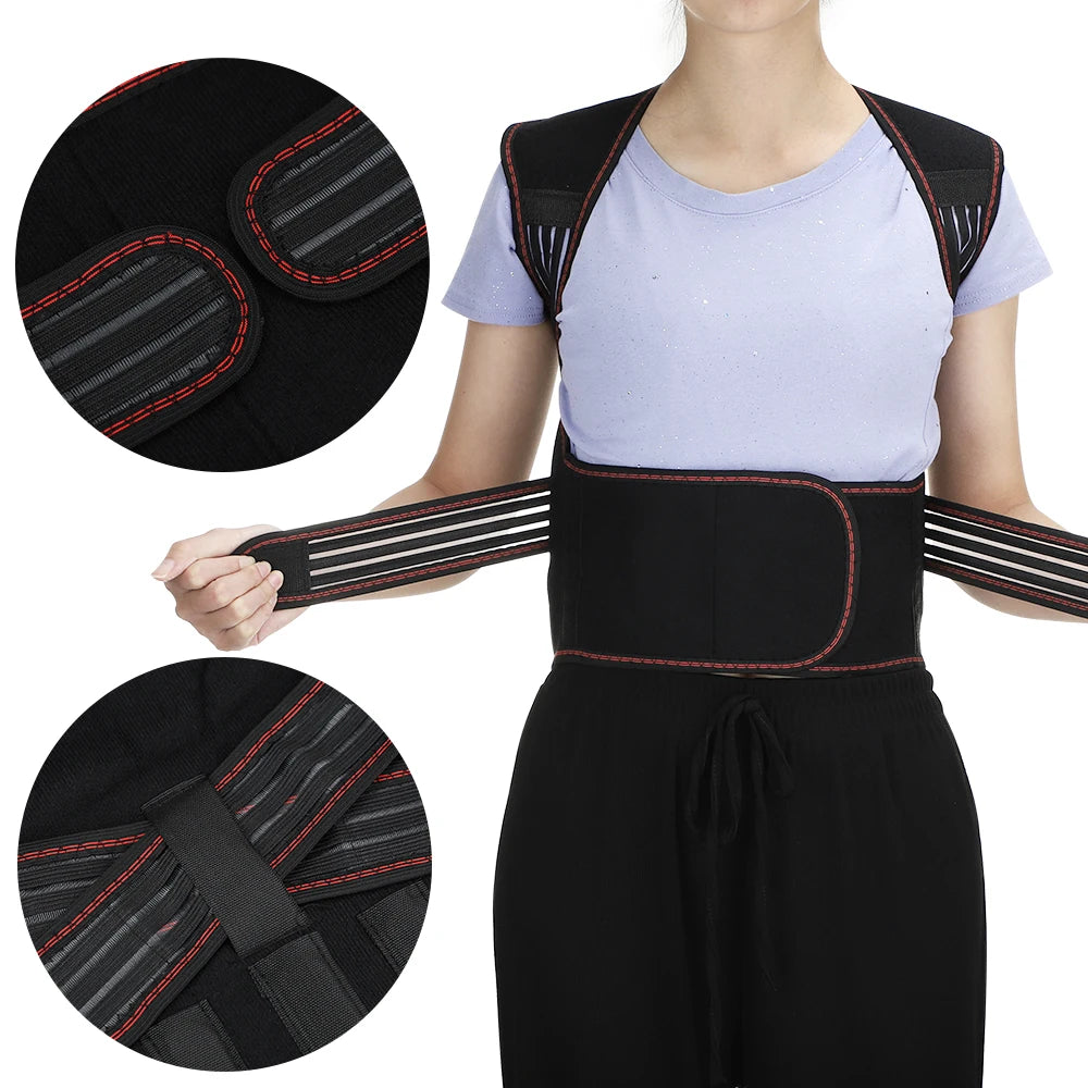 Tourmaline Self-heating Magnetic Therapy Support Belt Shoulder Back And Neck Massager Spine Lumbar Brace Posture Corrector