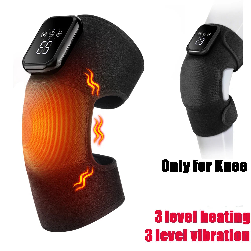 Electric Heating Knee Massager 2 in 1 Knee Elbow Knee Leg Thermal Vibration Massage Knee Blood Circulation Warmer Rechargeable