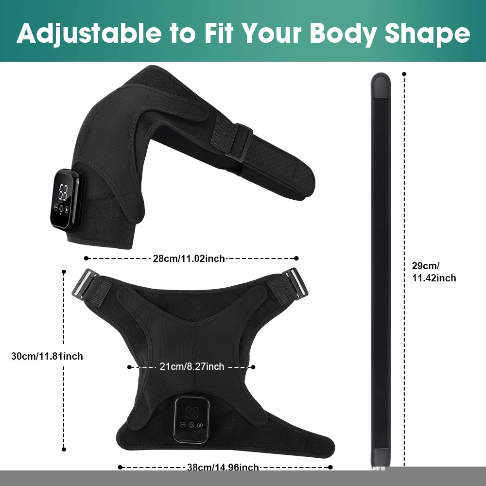 Electric Heating Shoulder Massage Heated Shoulder Brace Vibration Shoulder Massage Support Belt Strap for Arm Muscle Relaxation