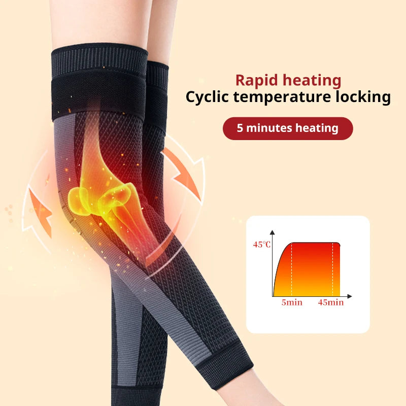 Self-Heating Knee Pads 1 Pair Compression Knee Brace Support Long Compression Warm Sleeve for Arthritis Joint Pain Injury