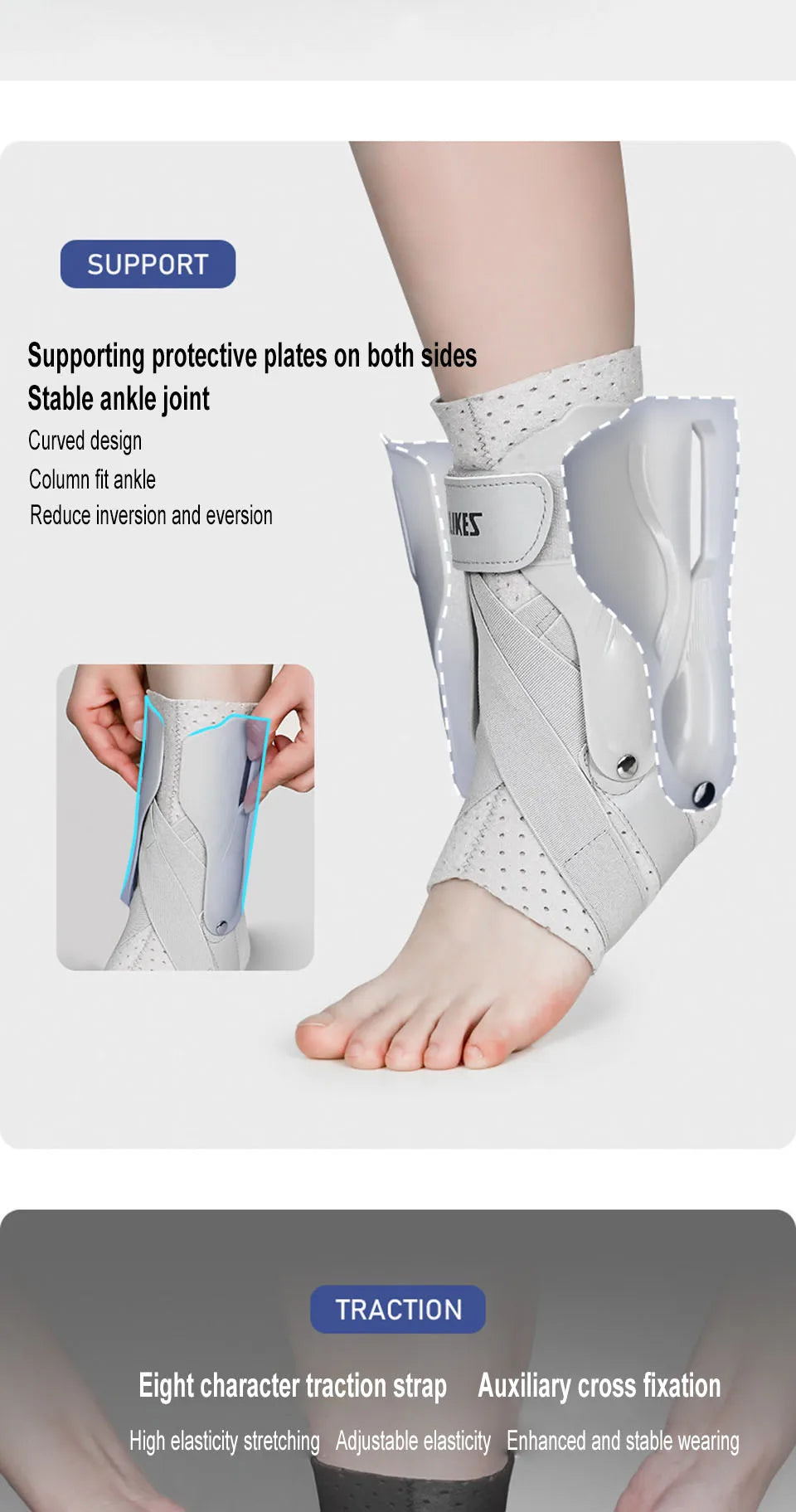 AOLIKES 1PCS Ankle Sprained Support Brace Ankle Splint Stabilizer Protect for Sprained Ankle Injury Recovery Achilles Tendonitis
