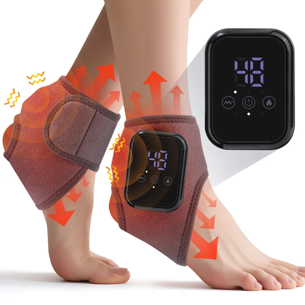 Electric Heated Wrist Brace Adjustable Hot Compress Vibration Massage Hand Wrist Foot Ankle Guard Band Carpal Wrap Support Brace