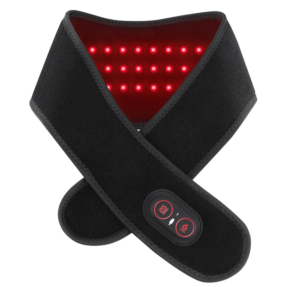 Heating Neck Brace 36pcs LED Beads 660&850nm Vibration Massage Neck Massager Neck Care Cervical Spine Warming Brace Belt