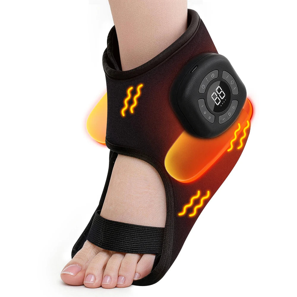 Portable Foot Massager with Heat, Cordless Ankle Massage for Plantar Fasciitis, Swelling, Compression Boot for Circulation