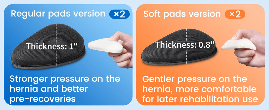 VELPEAU Hernia Belt with 2 Compression Pads, Adjustable Hernia Truss Support for Single/Double Inguinal for Men and Women