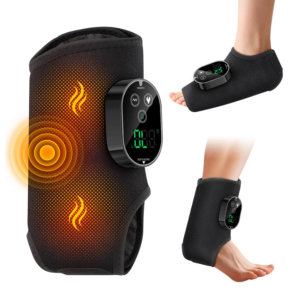 Dual Motor Foot Heat Massager 6 Levels Heating 3 Vibration Massage Foot and Ankle Joint Hot Compress Protection Support Tool