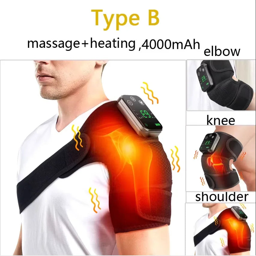 Electric Heating Heated Shoulder Brace Wrap Shoulder Massage Support Belt Strap with Adjustable of Heating Arm Muscle Relaxation