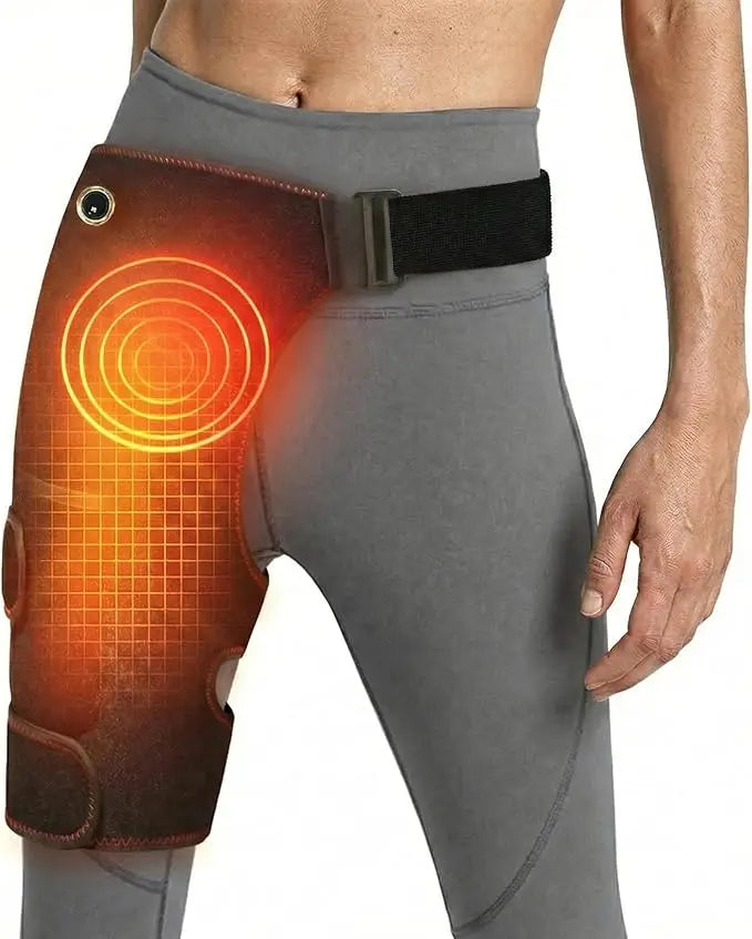 Electric Heating Cordless Heated Massage for Hip Sciatica Pain Relief Hip Heating Pad Support Brace with Hot Physical Therapy