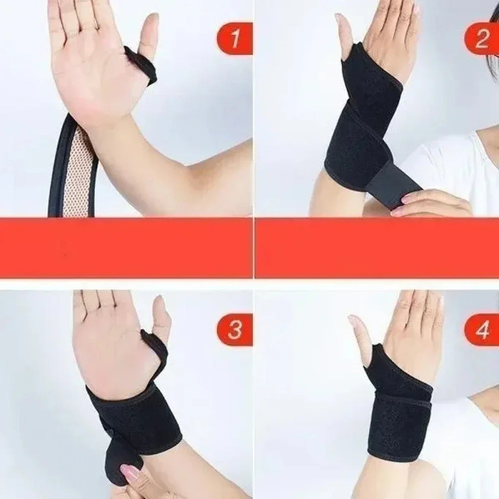Heated Wrist Brace Self Heating Magnetic Therapy Wrist Support Compression Wrap for Arthritis Pain Relief
