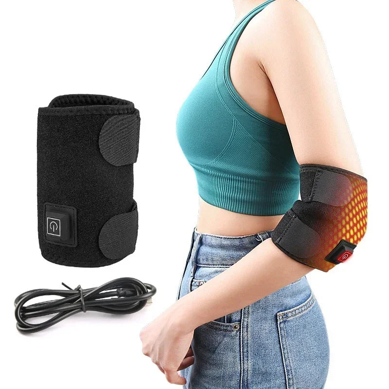 2/1PCS Electric Heated Knee Massager Brace Adjustable 3 Gear Temperature Elbow Protector Hot Compress Shoulder Protective Belt