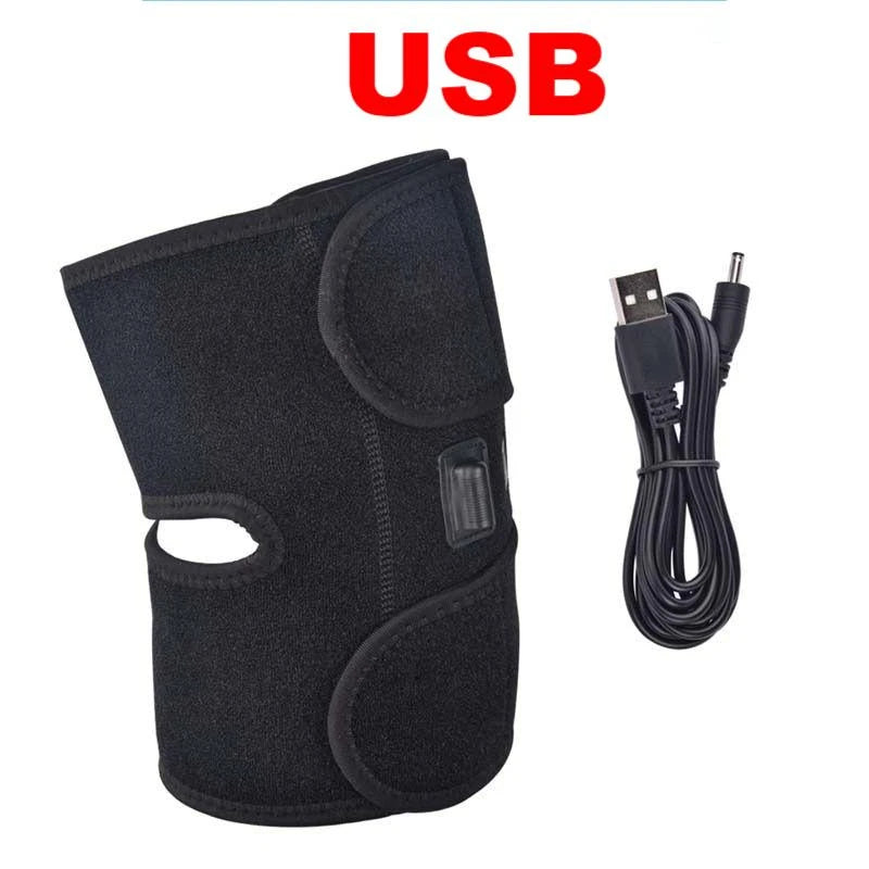 Electric Heated Knee Massager Knee Brace Adjustable Heated Knee Pad Legs Warm Winter Thermal Knee Support Arthritis Pain Relief