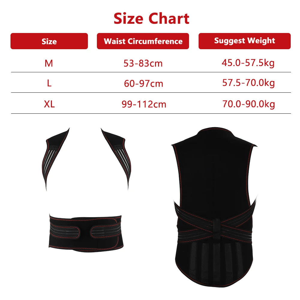 Tourmaline Self-heating Magnetic Therapy Support Belt Shoulder Back And Neck Massager Spine Lumbar Brace Posture Corrector