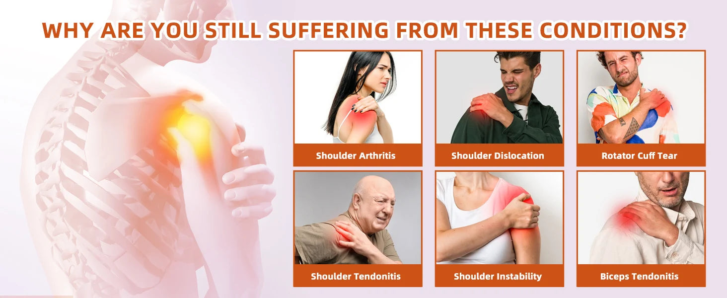 Heated Shoulder Wrap Brace Adjustable Shoulder Heating Pads with Extension Belt for Frozen Shoulder Dislocation Pain Relief