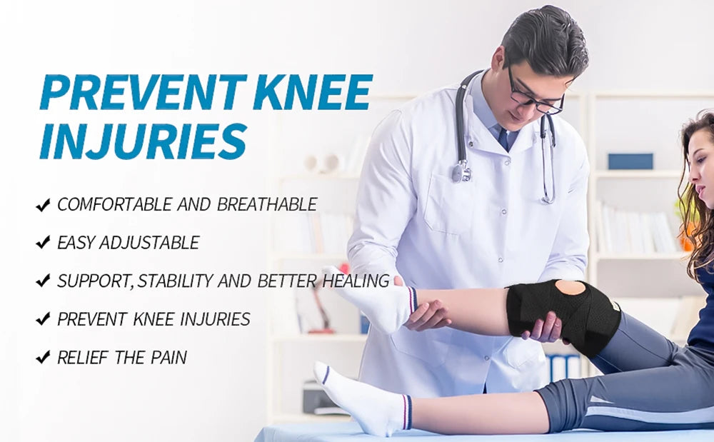 Upgraded Compression Knee Brace with Side Stabilizers Breathable Adjustable Knee Support for Knee Pain Arthritis Injury Recovery