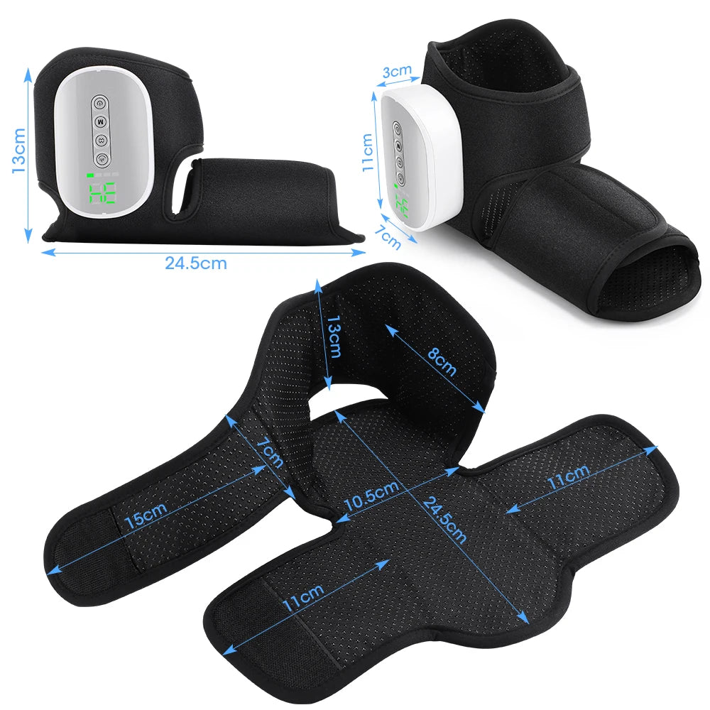 Portable Foot Massager with Heat, Cordless Ankle Massage for Plantar Fasciitis, Swelling, Compression Boot for Circulation