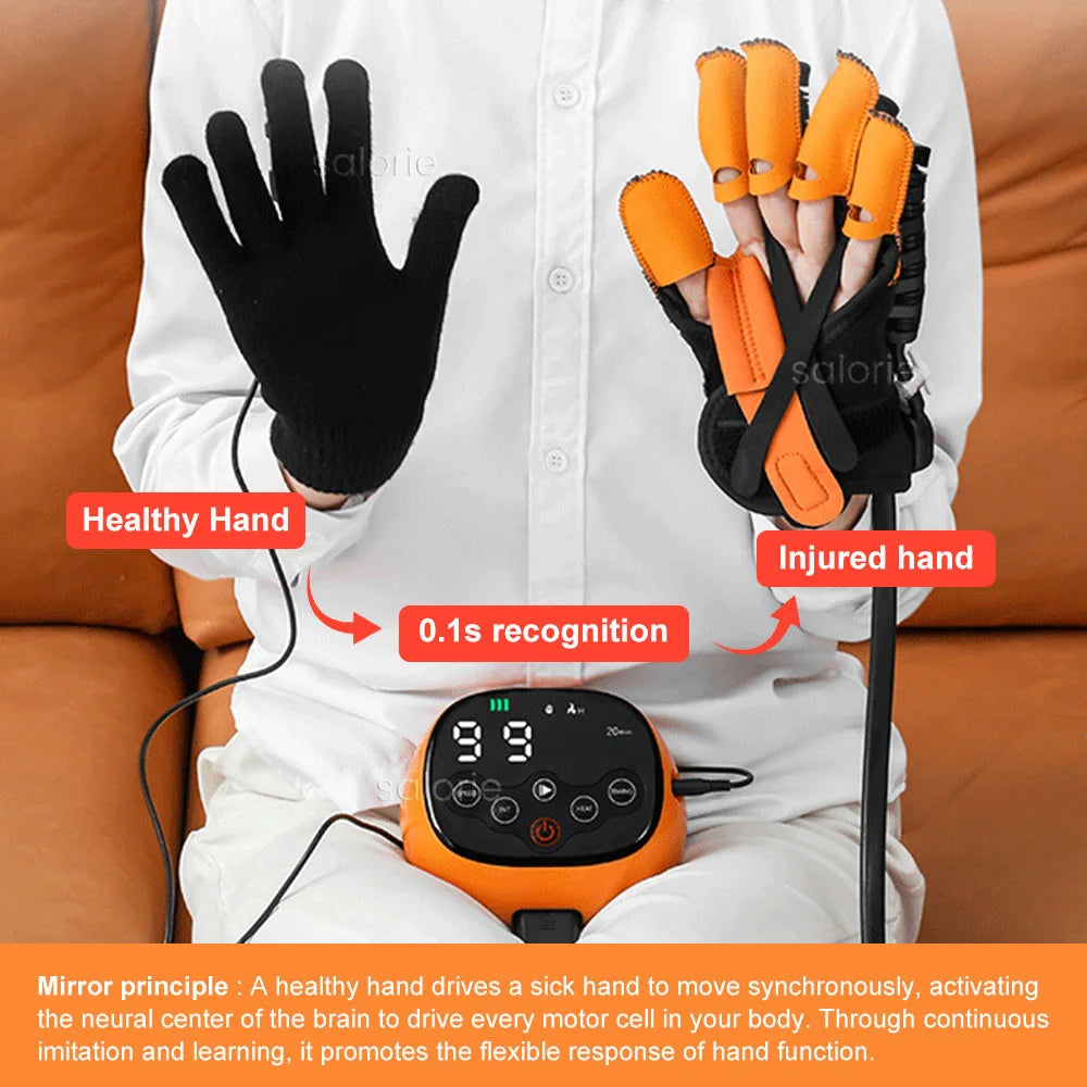 Heated Rehabilitation Robot Gloves Hemiplegia Stroke Physiotherapy Training Device Finger & Hand Function Workout Recovery Tool
