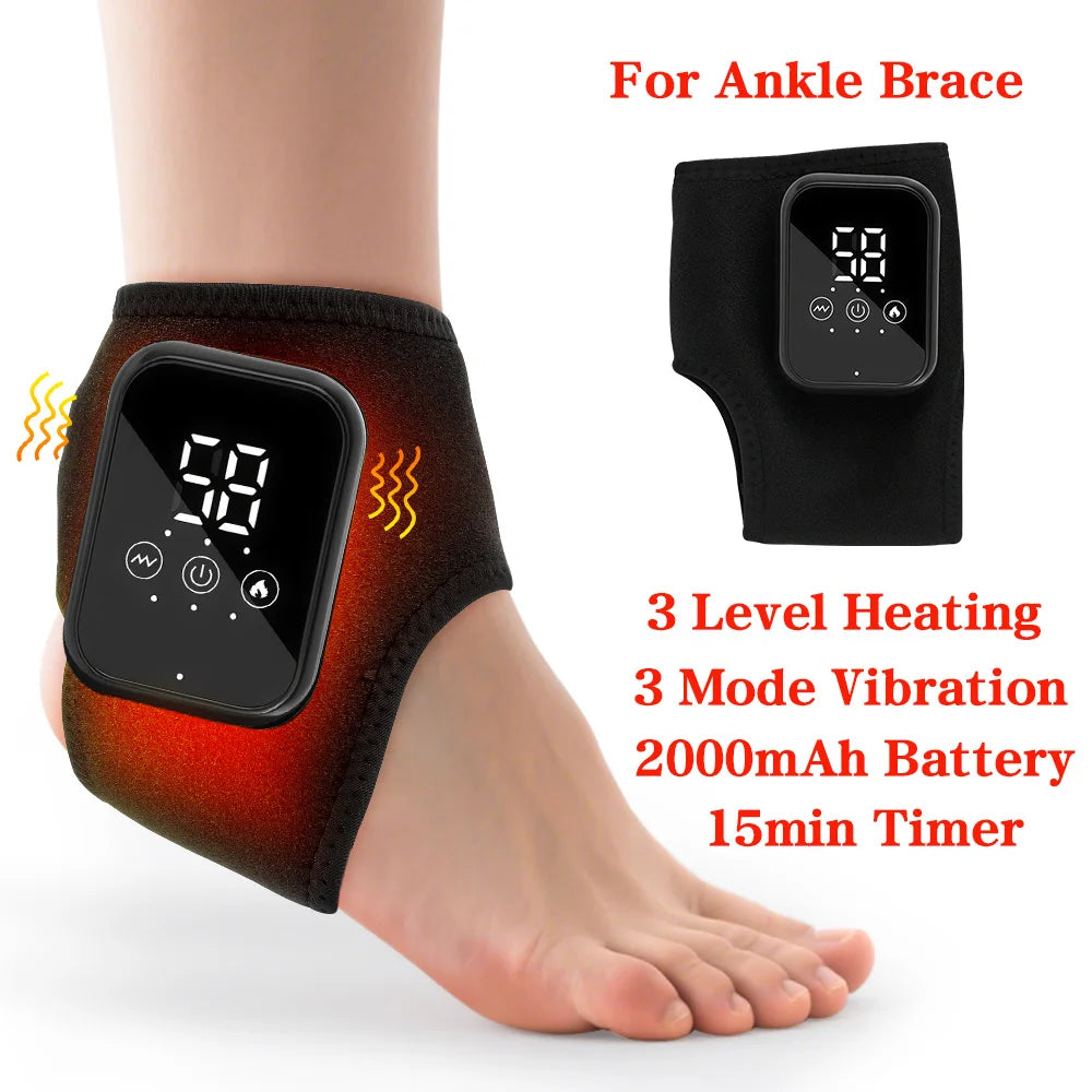 New Heating Wrist Guard Electric Hot Compress Vibration Massage Hand Wrist & Foot Ankle Guard Band Carpal Wrap Support Brace