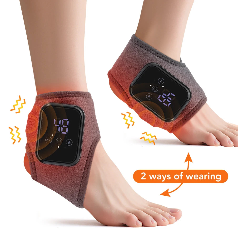 Electric Heated Wrist Brace Adjustable Hot Compress Vibration Massage Hand Wrist Foot Ankle Guard Band Carpal Wrap Support Brace